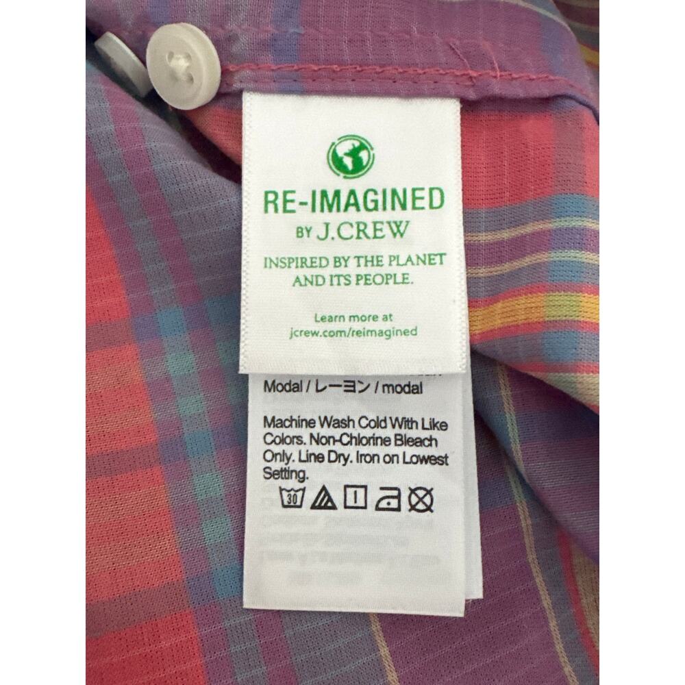 J. Crew Women's Preppy DadCore Madras Plaid Button Up Shirt Size 4 - Picture 8 of 9